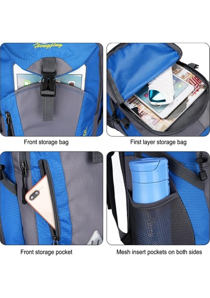 Gökyüzü Mavi 30X20X50 cm Büyük Kapasiteli Erkekler ve Kadınlar Evrensel Açık Seyahat Sırt Çantası Su Geçirmez Yürüyüş Hafif Spor Çantası (Yurt Dışından) indirimleri
