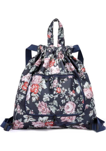 Stil 6 Çok Fonksiyonlu Katlanabilir Taşınabilir Alışveriş Çantası Kadın Baskılı Ipli Sırt Çantası Kamp Açık Büyük Kapasiteli Çiçek Yeni (Yurt Dışından) fırsatları