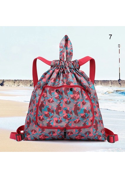 Stil 6 Çok Fonksiyonlu Katlanabilir Taşınabilir Alışveriş Çantası Kadın Baskılı Ipli Sırt Çantası Kamp Açık Büyük Kapasiteli Çiçek Yeni (Yurt Dışından) indirimleri