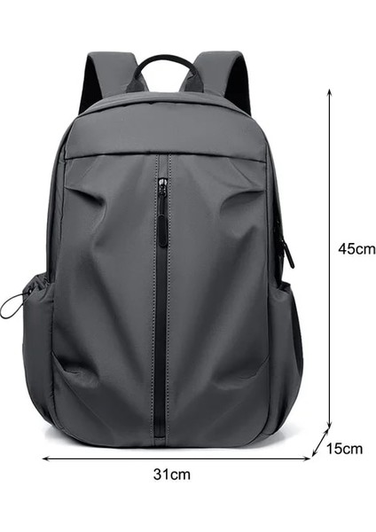 Gri Oxford Sırt Çantası Aşınmaya Dayanıklı Su Geçirmez Iş Dizüstü Sırt Çantası Fermuarlı Nefes Alabilir Açık Hava Etkinlikleri Için Büyük Kapasiteli (Yurt Dışından)
