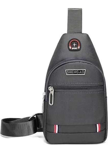 Küçük Gri Crossbody Sling Sırt Çantası Sling Çanta Erkekler Seyahat Yürüyüş Göğüs Çantası Omuz Sırt Çantası Açık Havada Spor Balıkçılık (Yurt Dışından)