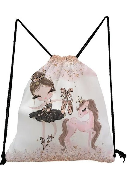 SK5244 Öğrenciler Için Pratik Açık Ayakkabı Çanta Sırt Çantaları Spor Salonu Seyahat Okul Çantası Taşınabilir Sırt Çantası Kadın Bale Sanat Kız Moda Baskı (Yurt Dışından)