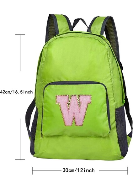 Yeşil Taşınabilir Açık Yürüyüş Banliyö Pembe Mektup Işlemeli Logo Desen Yeni Erkek ve Kadın Çok Yönlü Büyük Kapasiteli Sırt Çantası (Yurt Dışından) modelleri
