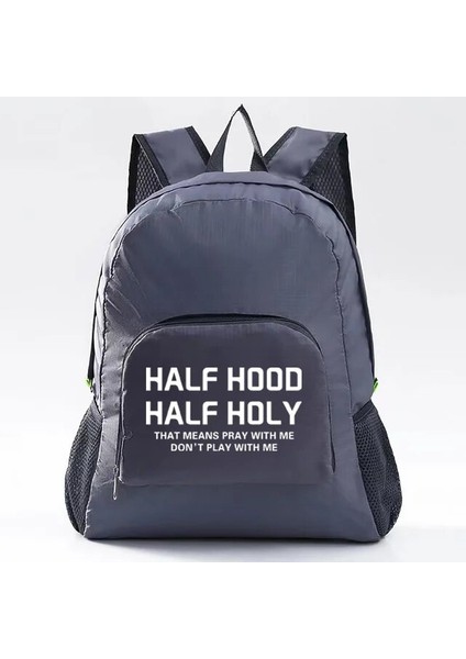 10TEXT005 Hafif Katlanabilir Sırt Çantası Spor Seyahat Yürüyüş Tırmanma Çantası Metin Baskılı Taşınabilir Açık Paketi Kadın Erkek Seyahat Depolama (Yurt Dışından)