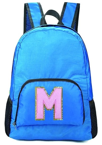 A 1554(M) Pembe Harf Işlemeli Logo Deseni Erkek ve Kadın Çok Yönlü Büyük Kapasiteli Taşınabilir Açık Hava Yürüyüş ve Işe Gidiş Sırt Çantası (Yurt Dışından)