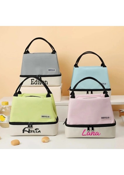 Yeşil Isim Gerekmez Kişiselleştirilmiş Çift Katmanlı Buz Paketi, Açık Havada Muhafaza Için Pirinç ve Yemekli, Piknik Çantası, Taşınabilir, Portatif, Yalıtımlı Çanta (Yurt Dışından) modelleri