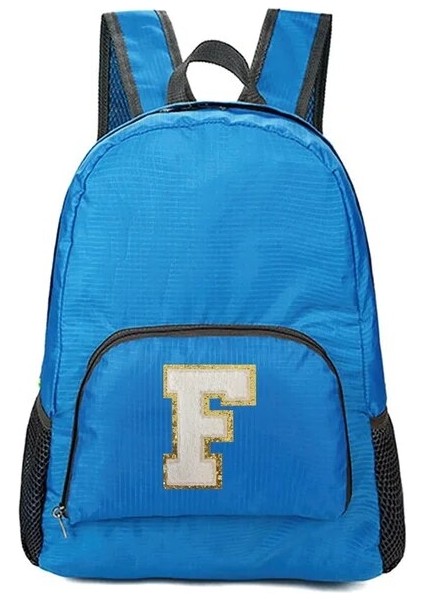 A 1521(F) Beyaz Harf Işlemeli Logo Desenli Erkek ve Kadın Çok Yönlü Büyük Kapasiteli Taşınabilir Açık Hava Yürüyüş ve Işe Gidiş Sırt Çantası (Yurt Dışından)