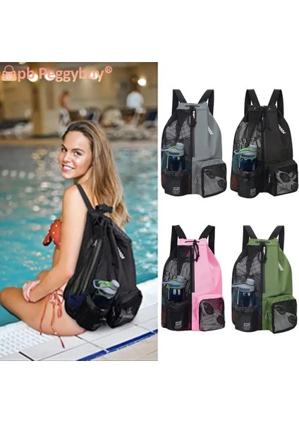 Siyah Plaj Depolama Sırt Çantaları Ipli Yüzme Çantası Islak Cepler ile Örgü Futbol Topu Sırt Çantaları Unisex Açık Spor Omuz Çantaları (Yurt Dışından) fiyatları