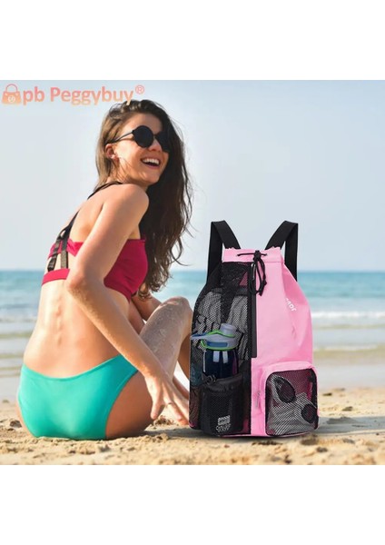 Siyah Plaj Depolama Sırt Çantaları Ipli Yüzme Çantası Islak Cepler ile Örgü Futbol Topu Sırt Çantaları Unisex Açık Spor Omuz Çantaları (Yurt Dışından) modelleri