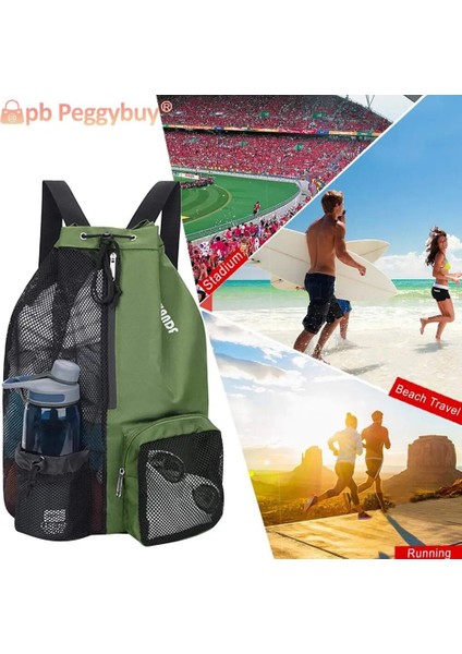 Siyah Plaj Depolama Sırt Çantaları Ipli Yüzme Çantası Islak Cepler ile Örgü Futbol Topu Sırt Çantaları Unisex Açık Spor Omuz Çantaları (Yurt Dışından) fırsatları