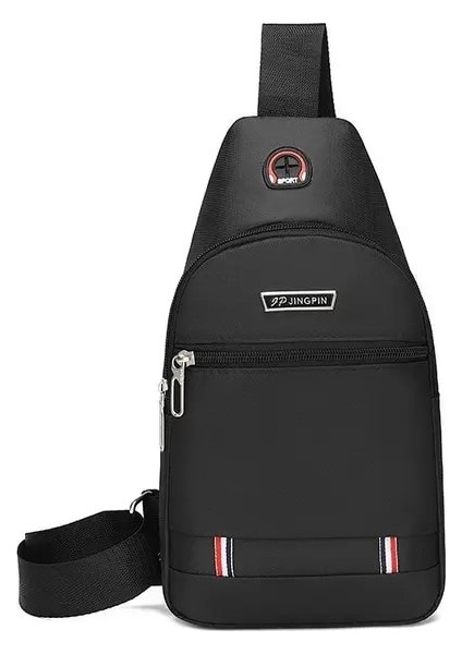 Küçük Siyah Crossbody Sling Sırt Çantası Sling Çanta Erkekler Seyahat Yürüyüş Göğüs Çantası Omuz Sırt Çantası Açık Havada Spor Balıkçılık (Yurt Dışından)