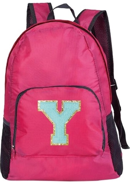 A 1592(Y) Yeni Erkek ve Kadın Çok Yönlü Büyük Kapasiteli Taşınabilir Yeşil Mektup Işlemeli Logo Açık Hava Yürüyüş ve Işe Gidiş Sırt Çantası (Yurt Dışından)