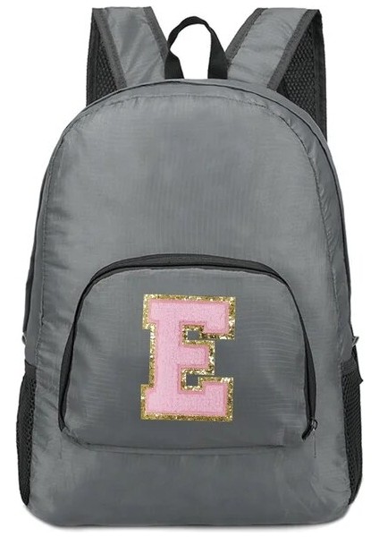 A 1546(E) Erkek ve Kadın Çok Yönlü Pembe Harf Işlemeli Logo Deseni Büyük Kapasiteli Taşınabilir Açık Hava Yürüyüş ve Işe Gidiş Sırt Çantası (Yurt Dışından)