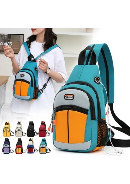 B Açık Sırt Çantası Kızlar Seyahat Mini Göğüs Çantası Erkekler Rahat Naylon Kanvas Çantalar Yeni Dikiş Renk Çok Fonksiyonlu Cep Telefonu Çantası (Yurt Dışından) modelleri