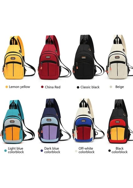 B Açık Sırt Çantası Kızlar Seyahat Mini Göğüs Çantası Erkekler Rahat Naylon Kanvas Çantalar Yeni Dikiş Renk Çok Fonksiyonlu Cep Telefonu Çantası (Yurt Dışından) fırsatları