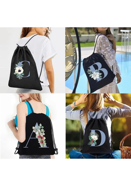 2blue J Sırt Çantası Ipli Sırt Çantaları Spor Çantası Omuz Çantaları Kadın Rahat Kanvas Çift Erkekler Açık Seyahat Organizatör Mavi Mektup Baskı (Yurt Dışından) modelleri