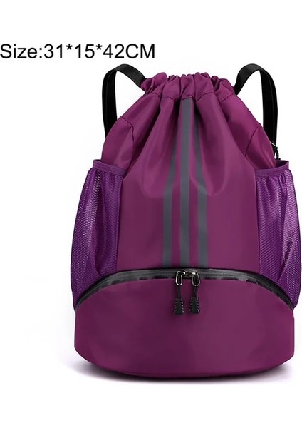 Mor S Spor Basketbol Sırt Çantası Seyahat Açık Su Geçirmez Yüzme Spor Seyahat Spor Çantası Basketbol Kılıfı Yürüyüş Tırmanma Sırt Çantası (Yurt Dışından)