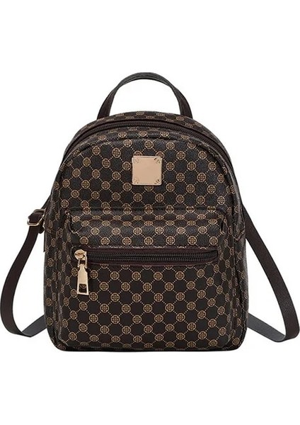 Kahve 16X6X19 cm 2023 Kadın Mini Sırt Çantası Lüks Sırt Çantası Küçük Çantalar Kızlar Düz Renk Sırt Çantası Açık Eğlence Pu Deri Kawaii Çanta (Yurt Dışından)