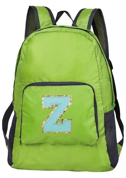 A 1593(Z) Yeni Erkek ve Kadın Çok Yönlü Yeşil Harfli Işlemeli Logo, Büyük Kapasiteli Taşınabilir Açık Hava Yürüyüşü ve Işe Gidiş Sırt Çantası (Yurt Dışından)