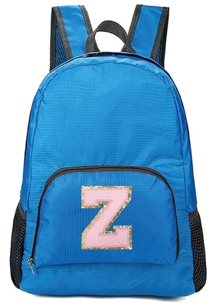 A 1567(Z) Pembe Harf Işlemeli Logo Deseni Erkek ve Kadın Çok Yönlü Büyük Kapasiteli Taşınabilir Açık Hava Yürüyüş ve Işe Gidiş Sırt Çantası (Yurt Dışından)