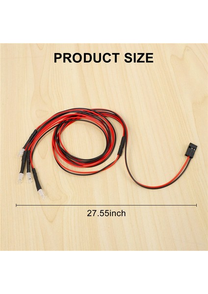 4 LED Işık Kiti 2 Beyaz 2 Kırmızı 3mm Farlar 1/24 Rc Prıgler Araç Axıal SCX24 90081 AXI00002 Yükseltme Parçaları (Yurt Dışından)