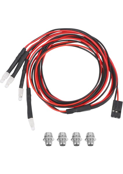 4 LED Işık Kiti 2 Beyaz 2 Kırmızı 3mm Farlar 1/24 Rc Prıgler Araç Axıal SCX24 90081 AXI00002 Yükseltme Parçaları (Yurt Dışından) fiyatları