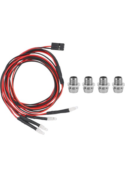 4 LED Işık Kiti 2 Beyaz 2 Kırmızı 3mm Farlar 1/24 Rc Prıgler Araç Axıal SCX24 90081 AXI00002 Yükseltme Parçaları (Yurt Dışından) modelleri