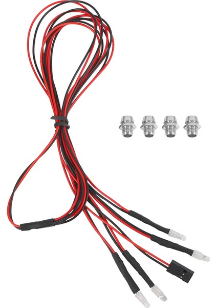4 LED Işık Kiti 2 Beyaz 2 Kırmızı 3mm Farlar 1/24 Rc Prıgler Araç Axıal SCX24 90081 AXI00002 Yükseltme Parçaları (Yurt Dışından) fırsatları