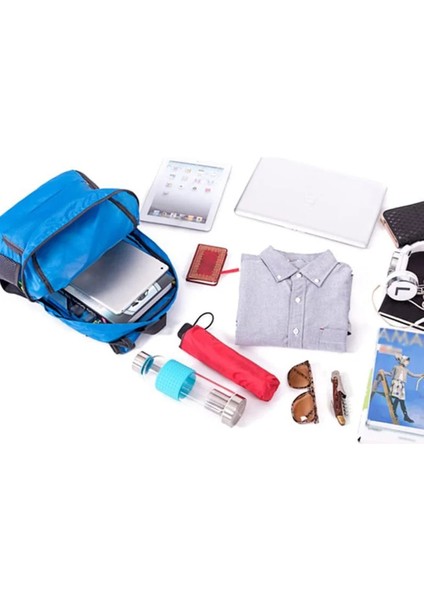 Mavi Açık Seyahat Spor Hafif Siyah Mektup Baskı Sırt Çantası Yürüyüş Çantası Kamp Sırt Çantası Erkek Kadın Çocuk Mavi Kamp Sırt Çantası (Yurt Dışından) fırsatları