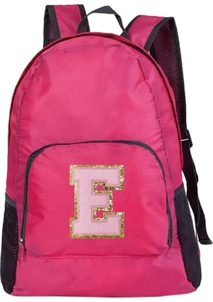 A 1546(E) Yeni Erkek ve Kadın Çok Yönlü Büyük Kapasiteli Taşınabilir Pembe Mektup Işlemeli Logo Açık Hava Yürüyüş ve Işe Gidiş Sırt Çantası (Yurt Dışından)