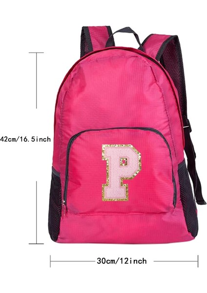 A 1542(A) Yeni Erkek ve Kadın Çok Yönlü Büyük Kapasiteli Taşınabilir Pembe Mektup Işlemeli Logo Açık Hava Yürüyüş ve Işe Gidiş Sırt Çantası (Yurt Dışından) modelleri