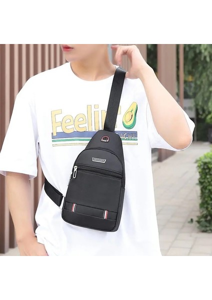 Büyük Siyah Crossbody Sling Sırt Çantası Sling Çanta Erkekler Seyahat Yürüyüş Göğüs Çantası Omuz Sırt Çantası Açık Havada Spor Balıkçılık (Yurt Dışından) modelleri