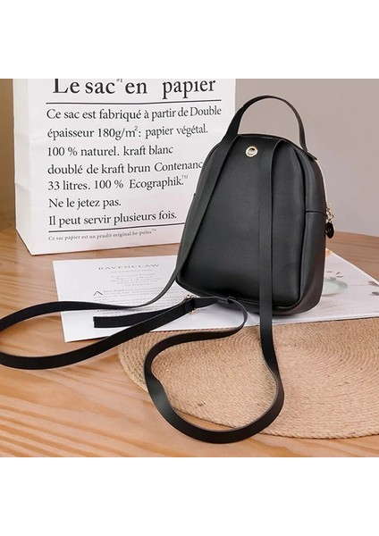 Pembe Kadın Sırt Çantası Fermuar Büyük Kapasiteli Pu Deri Moda Seyahat Cep Telefonu Açık Yürüyüş Düz Renk Çanta 2023 Yeni (Yurt Dışından) modelleri