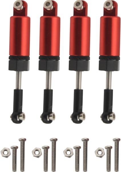 4pcs Wpl Için Alaşım Şok Emicisi 1:16 Henglong C-14 C-24 Pikap Yarım Kamyon Rc Araba Yedek Parçaları Değiştirilmiş Parçaları Yükseltme, Kırmızı (Yurt Dışından)