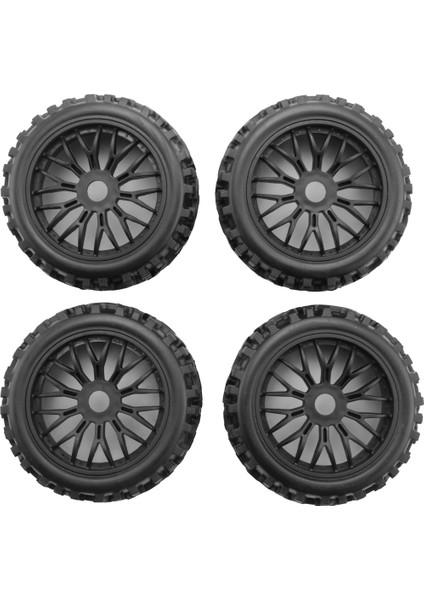 4pc Rc Buggy Tekerlekleri ve Lastikler Onaltılı 17MM Jantlı Jantlar 1/8 Ölçekli Off-Road Araba 1: 8 Rc Yollu Arabası Arabası (Yurt Dışından)