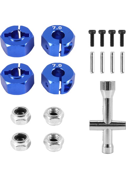 Metal 12MM Altı Tekerlek Hub Adaptörü M4 Flanşlı Kilit Somun Çapraz Anahtarı Traxxas 1/10 Slash 4x4 Vxl 2WD Rustler Rc Car (Yurt Dışından)