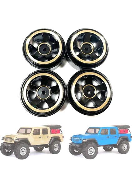 4pcs Pirinç 1.0 Beadlock Wheel Jant Tekerlek Hub Monsefe Ağırlık Eksenel SCX24 1/24 Rc Paletli Araba Yükseltmeleri Parçalar, Siyah (Yurt Dışından) indirimleri