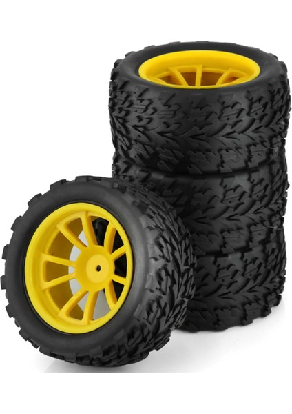 4pcs 118MM 1/10 Rc Canavar Kamyon Buggy Lastik Lastik Tekerleği Köpük Traxxas Arrma Için 12MM Hex Ekleme Hsp Tamiya, Sarı (Yurt Dışından) fiyatları