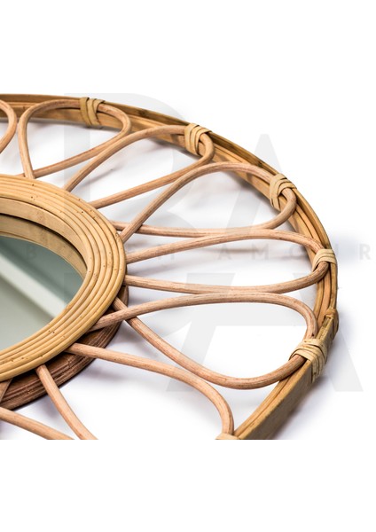 Yuvarlak Göz Damla Bambu Rattan Ayna modelleri