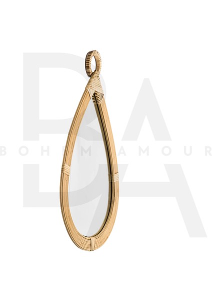 Damla Form Bambu Rattan Ayna fiyatları