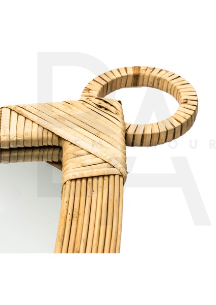 Damla Form Bambu Rattan Ayna modelleri