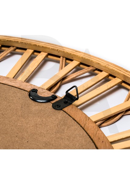 Yuvarlak Dalga Çizgi Desenli Bambu Rattan Ayna fırsatları