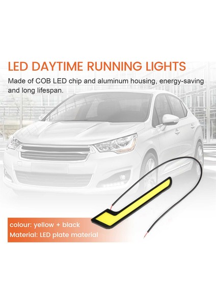 1PAIR Yüksek Güçlü L-şekilli Cob Drl Araç LED Gündüz Koşu Foları Sis Lambası Beyaz DC12V (Yurt Dışından) fırsatları