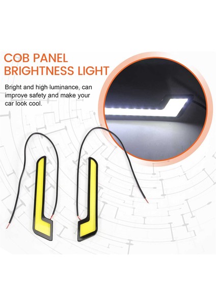 1PAIR Yüksek Güçlü L-şekilli Cob Drl Araç LED Gündüz Koşu Foları Sis Lambası Beyaz DC12V (Yurt Dışından) indirimleri