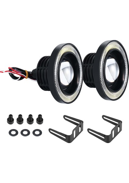 2pcs araba evrensel 3,5 inç Cob Angel Göz Sisleri Farlar Çalışan Işıklar Beyaz (Yurt Dışından) modelleri