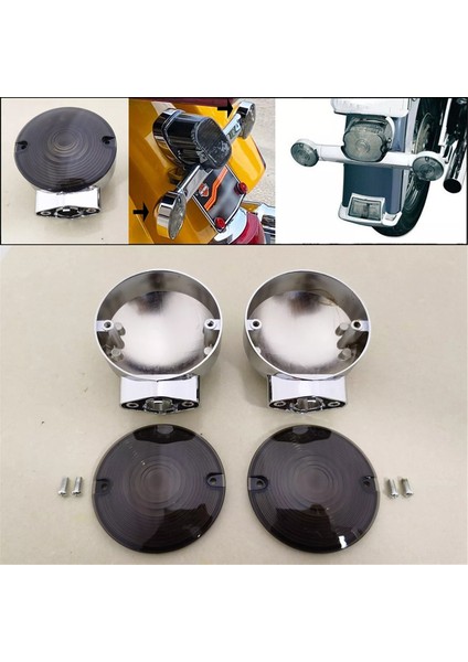 Harley Touring Electra Glide için Duman Lens Kapakları ile Krom Turn Sinyal Muhafazası (Yurt Dışından) indirimleri