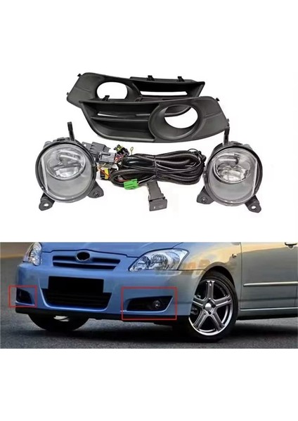 Ön Tampon Halojen Sis Lambası Çerçeve Kiti Kablo Demeti Toyota Corolla 2004-2006 Avrupa Sürüm Otomatik Parçaları (Yurt Dışından) indirimleri
