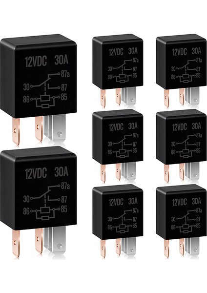 5 Pin Rölesi 12V 30A Röle Çoklu Otomotiv Röle Araç Araç Ağır Hizmet Rölesi Araç Motoru Değiştirme Aksesuarları, 8 Pcs (Yurt Dışından)