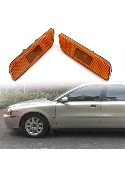 Otomotiv ön tampon çamurluk lamba işaretleyici lambası dönüş sinyali gösterge gövdesi için volvo s80 1999-2006 9188263 9188264 (Yurt Dışından) modelleri