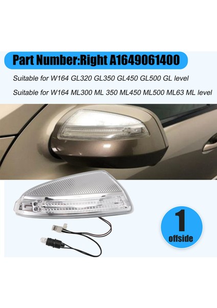 Benz W164 GL350 GL450 GL500 ML350 ML300 ML320 Araba Dikiz Aynası Dönüş Sinyal Işıkları Sağ A1649061400 (Yurt Dışından) indirimleri